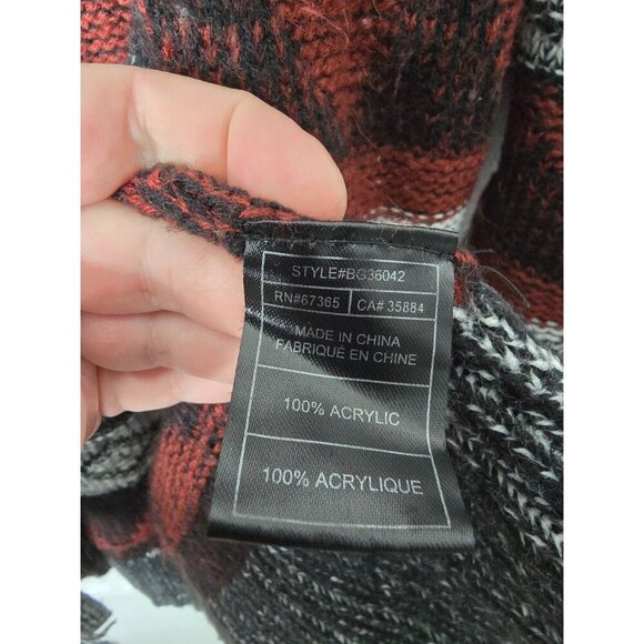 BB Dakota Open Cardigan OS Aztec Southwestern Fringe Stretch Casual Boho Black - Picture 9 of 11